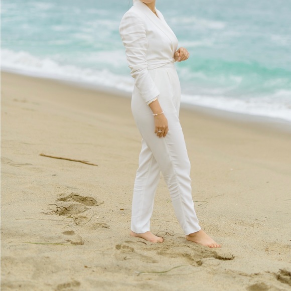 Tuxedo belted wrap jumpsuit used only once like new - Picture 2 of 3